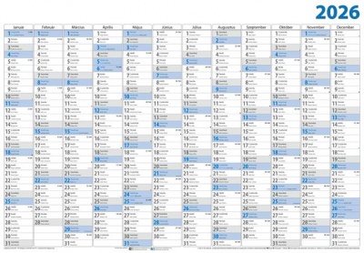 Plakátnaptár, éves, 98x68 cm, DAYLINER